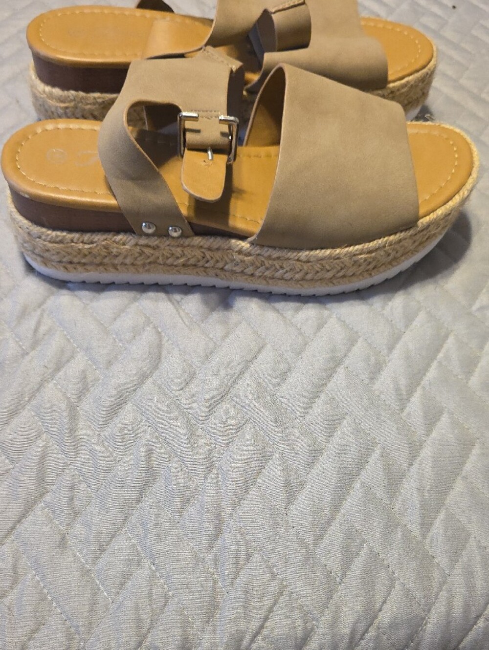 Forever 21 Taupe Buckle Espadrille Slide Sandals - Women - Picture 3 of 4